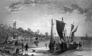 The Village of Leigh, near Southend, Essex, engraved by Charles Mottram, 1833 by William Henry Bartlett