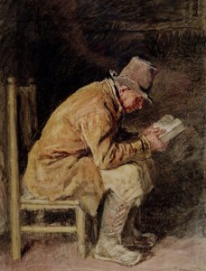 Study of a Countryman Reading by William Henry Hunt