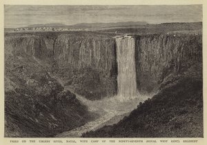 Falls on the Umgeni River, Natal, with Camp of the Ninety-Seventh (Royal West Kent) Regiment