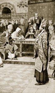 Jocelyn, Bishop of Glasgow, at Northampton, 1176, Illustration from 