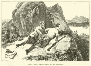 Prince Albert Deer-Stalking in the Highlands by William Heysham (after) Overend