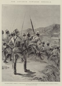 The Advance towards Dongola, the British Officer in Command of a Negro Battalion of the 11th Soudanese Regiment watching his Men embark at Shellal, on 18 March