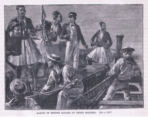 Arrest of the British Sailors by Greek Soldiers AD 1850 by William Heysham Overend