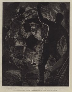 Completion of the St Gothard Tunnel, Meeting of Workmen from the Airolo and Goschenen Sides, in Centre of Tunnel, Sunday Morning, 29 February, Nine am