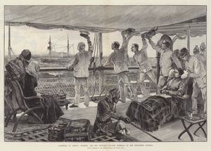 Farewell to Africa, Stanley and his Officers leaving Mombasa in the Steam-Ship Katoria by William Heysham Overend