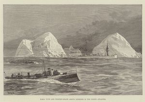 HMS Tyne and Torpedo-Boats among Icebergs in the North Atlantic