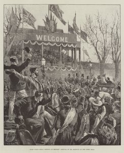 Home Rule, Great Meeting at Belfast, Arrival of Mr Balfour at the Linen Hall by William Heysham Overend