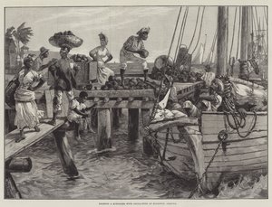 Loading a Schooner with Coconuts at Kingston, Jamaica