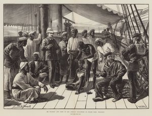 Mr Stanley and Some of His African Followers on Board HMS Industry by William Heysham Overend