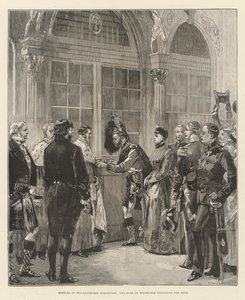 Opening of the Edinburgh Exhibition, the Duke of Edinburgh Unlocking the Door