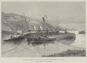 Position of HMS Howe at Ferrol after the First Attempt to Raise Her by William Heysham Overend