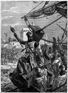 Richard I, Coeur de Lion Landing at Jaffa Joppa, September 1191, c1880 by William Heysham Overend