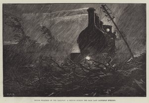 Rough Weather on the Railway, a Sketch During the Gale