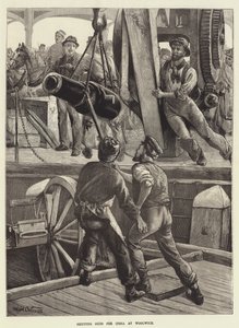 Shipping Guns for India at Woolwich by William Heysham Overend
