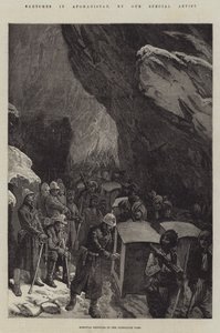 Sketches in Afghanistan, Hospital Dhoolies in the Jugdulluk Pass