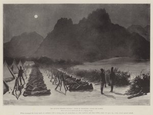 The Advance towards Dongola, Sonki by Moonlight, inside the Zareba