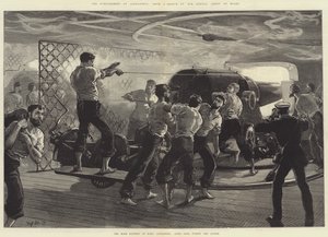 The Bombardment of Alexandria, the Main Battery of HMS Alexandra (Port Side) during the Action