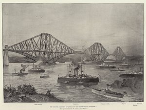 The Channel Squadron at Anchor off the Forth Bridge