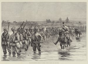 The Chin Frontier Campaign in Burmah, Troops crossing the Yaw River