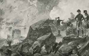 The Destruction of the Spanish Battering Ships by the British at Gibraltar by William Heysham Overend