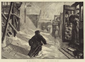 The Great Snowstorm, Tuesday, 18 January, a Train blocked in the Snow