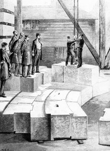 The New Eddystone Lighthouse: The Stone-Cutting Establishment at Oreston, illustration from 
