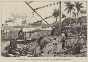 The Nile Expedition, Barges discharging Boats on the Nile at Elephantine Island, Assouan