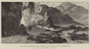 The North-West Frontier of India, making a Road in the Bolan Pass, Blasting Rocks by William Heysham Overend