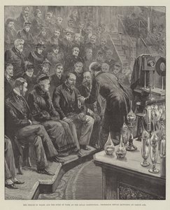 The Prince of Wales and the Duke of York at the Royal Institution, Professor Dewar Lecturing on Liquid Air