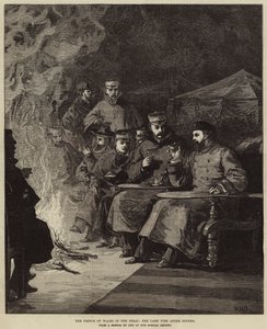 The Prince of Wales in the Terai, the Camp Fire after Dinner by William Heysham Overend