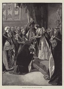 The Queen conferring the Order of the Garter by William Heysham Overend