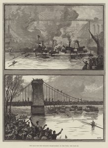 The Race for the Sculling Championship, on the Tyne by William Heysham Overend