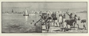 The War in the Soudan, Massowah, from the Second Island, showing the Causeway