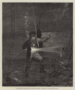 The Wreck of the Eurydice, Divers Examining a Wreck by the Submarine Light