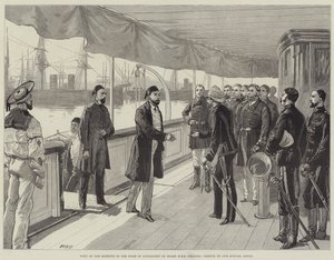 Visit of the Khedive to the Duke of Connaught on Board HMS Helicon by William Heysham Overend