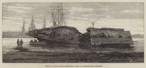 Wreck of the Yacht Mistletoe, lying in Portsmouth Harbour