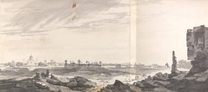 A View of the Ruins at Agra and the Taj Mahal by William Hodges