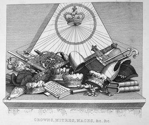 Crowns, Mitres, Maces, etc. by William Hogarth