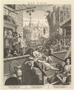 Gin Lane, February 1, 1751 by William Hogarth