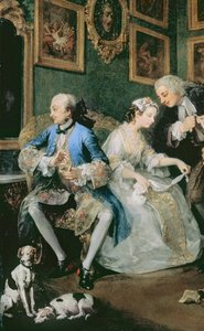 Marriage a la Mode: I - The Marriage Settlement, c.1743 oil on canvas (detail) by William Hogarth