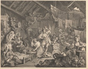 Strolling Actresses Dressing in a Barn by William Hogarth