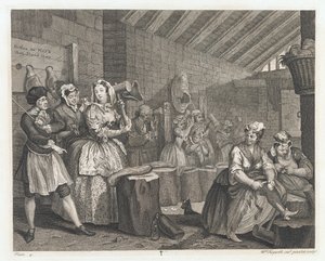 The Harlot Lodged in Bridewell, designed 1732, printed 1744 by William Hogarth