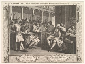 The Industrious Prentice Alderman of London, The Idle One Brought Before Him by William Hogarth