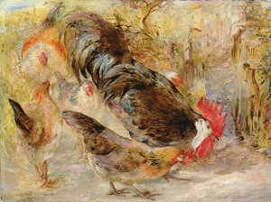 Barn Door Fowl (Rhode Island Reds) by William Huggins