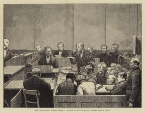 The Hyde Park Prosecutions, a Sketch in Marlborough Street Police Court