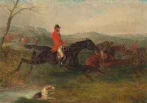Foxhunting: Clearing a Brook by William J. Shayer