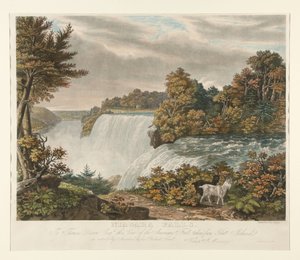 Niagara Falls. To Thomas Dixon Esq. this view of the American Fall, taken from Goat Island, is respectfully inscribed by William James Bennett