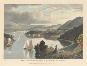 West Point, from above Washington Valley: Looking down the River by William James Bennett after George Cooke
