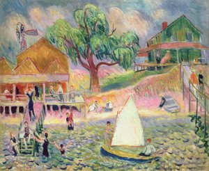 The Green Beach Cottage, Belport, Long Island by William James Glackens