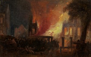 Bristol Riots: The Burning of Queen Square: the Custom House by William James Muller